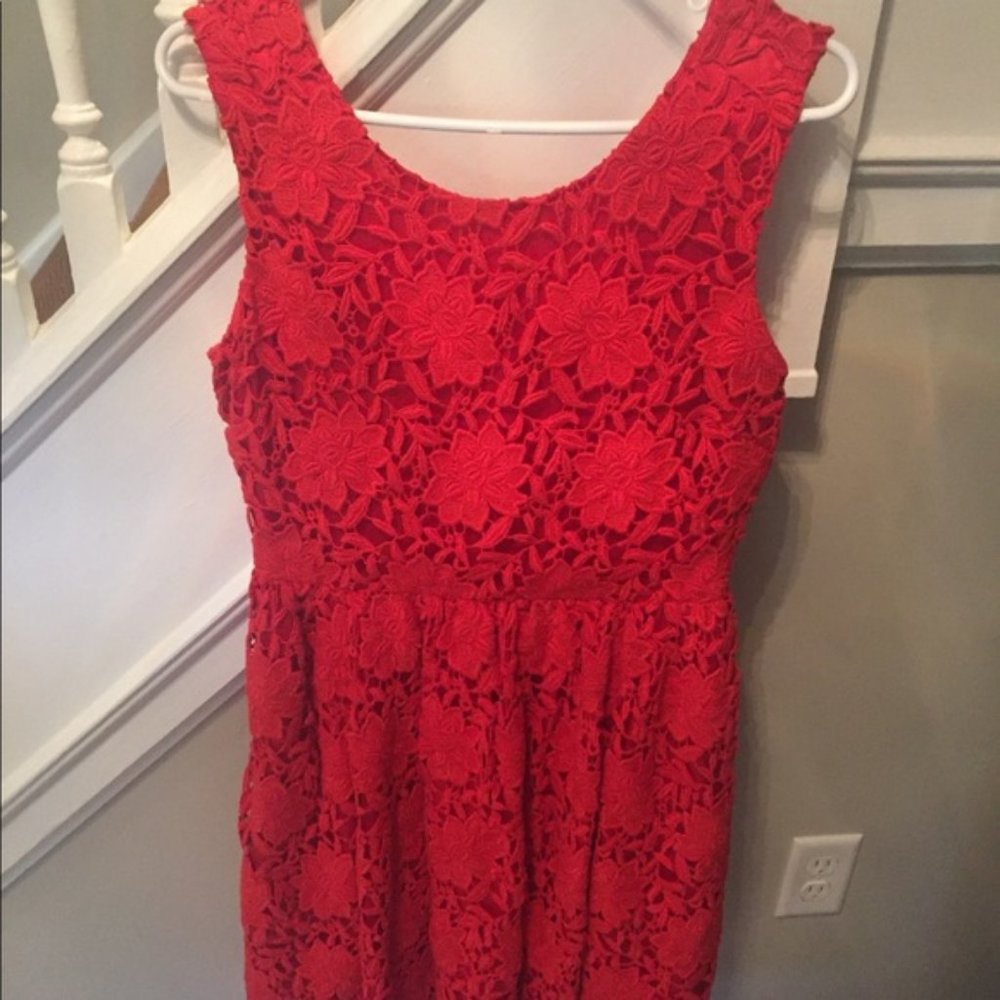 kate spade - Red Lace dress - full skirt - Picture 3 of 5